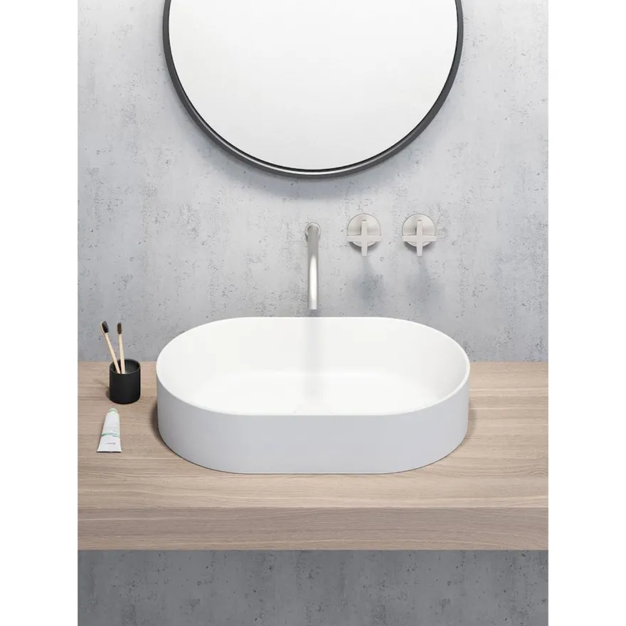 Malja-allas Interia Kube X 600x370 mm, soikea, valkoinen