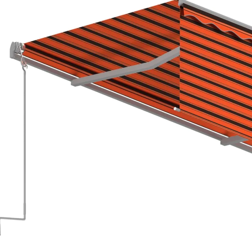 Markiisi automaattisella kelauksella, verhoilla, eri kokoja ja värejä