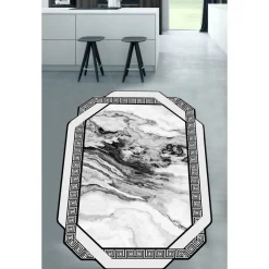 Matto Linento Cadena Negra, 120x180cm, mustavalkoinen