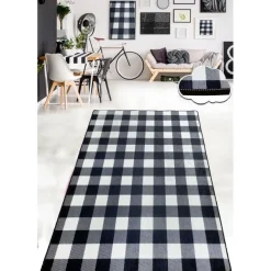 Matto Linento Seat, 80x100cm, mustavalkoinen