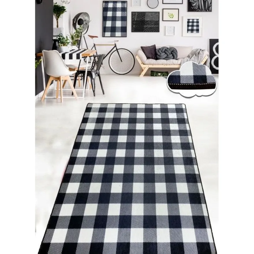 Matto Linento Seat, 80x100cm, mustavalkoinen