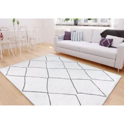 Matto Linento Soul Chenille, 150x230cm, valkoinen/musta