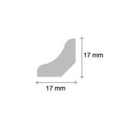 Mattolista 17x17x2400mm, MDF, valkoinen, laminaatille ja parketille