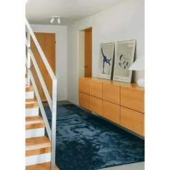 Matto VM Carpet Sametti, mittatilaus, pyöreä, sininen