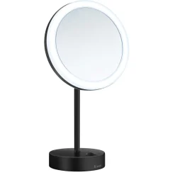 Meikkipeili Smedbo Outline Dual light FK484EBP, pyöreä, paristokäyttöisellä valolla, musta