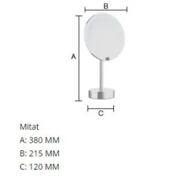 Meikkipeili Smedbo Outline Sensor FK488EP, Ø215mm, akkukäyttöisellä valolla, 7-kertainen suurennos