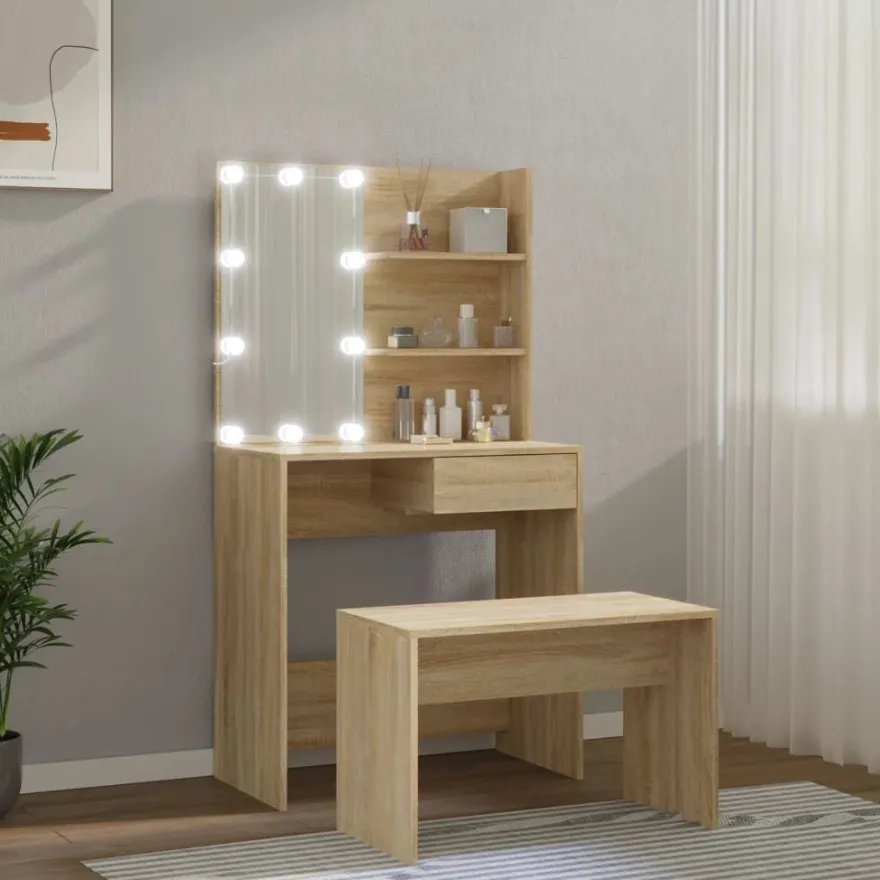 Meikkipöytäsarja, LED-valoilla, eri värejä ja kokoja (15600)