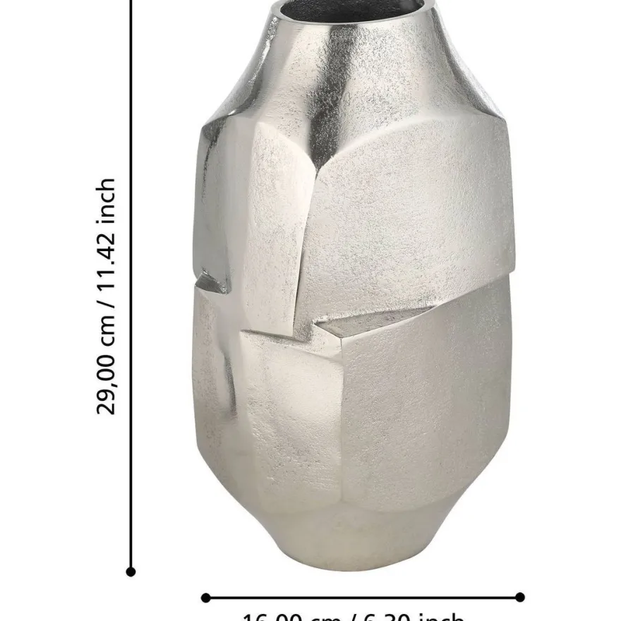 Metallivaasi Eglo Living Abucay, 29cm, nikkeli