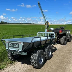 Metsäkärry ATV Kellfri, nostimella ja lavalla