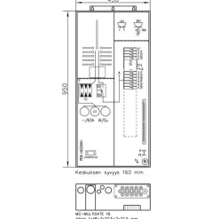 Mittauskeskus ylijännitesuojalla UTU Collie 3806P63 1T+PRYVP 50A