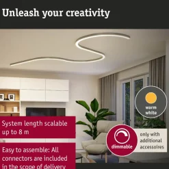 Modulaarinen LED-profiilivalaisin Paulmann Linion Light Channel Zigbee kaareva 24V 2x6.5W 3000K