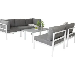Moduulisohvaryhmä Venture Home Copacabana, 4-5 -istuttava + Parma-sohvapöytä, harmaa/valkoinen