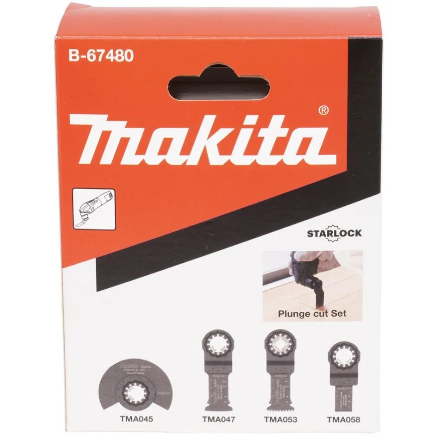 Monitoimityökalun teräsarja Makita B-67480, Starlock, 4 terää, bimetal
