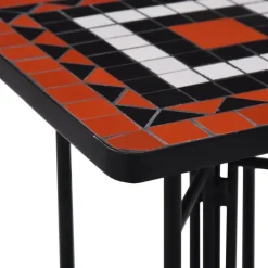 Mosaiikkisivupöytä terrakotta ja valkoinen keramiikka