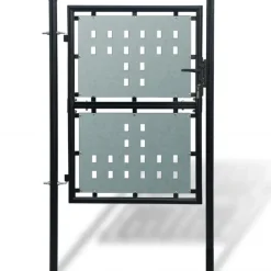 Musta yksiovinen aitaportti, 100x250cm