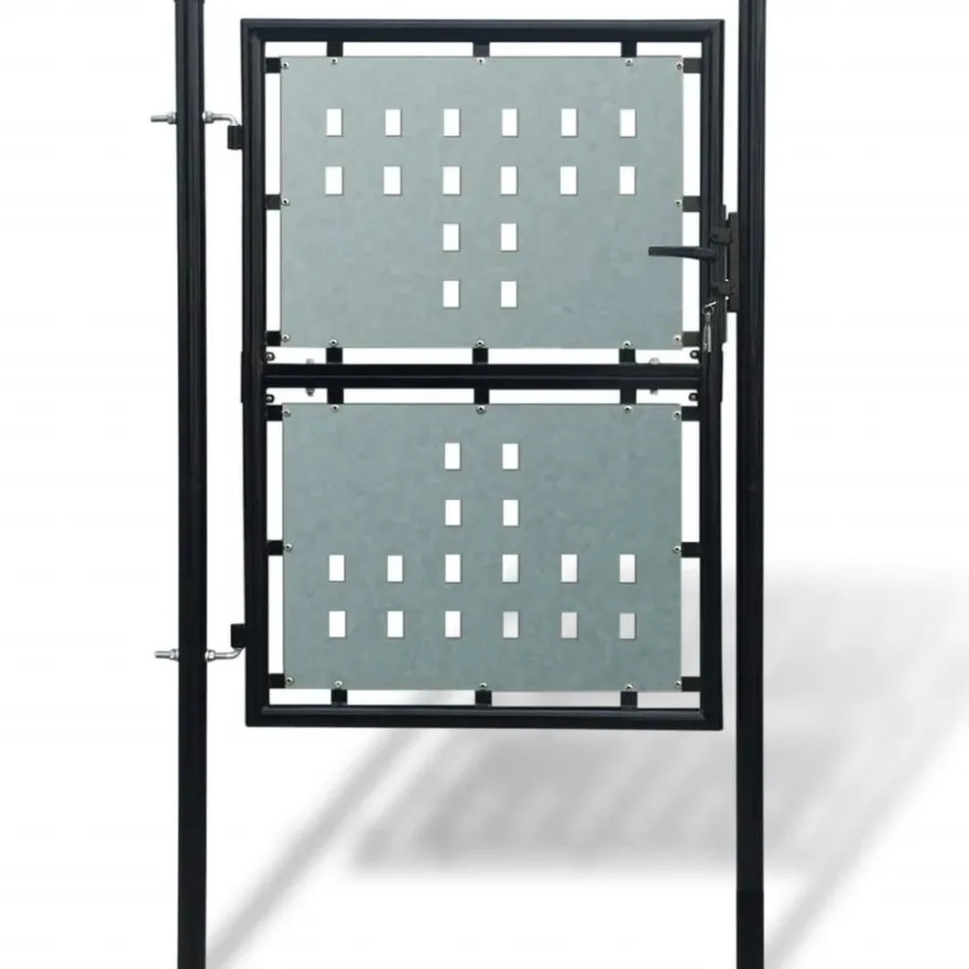 Musta yksiovinen aitaportti, 100x250cm