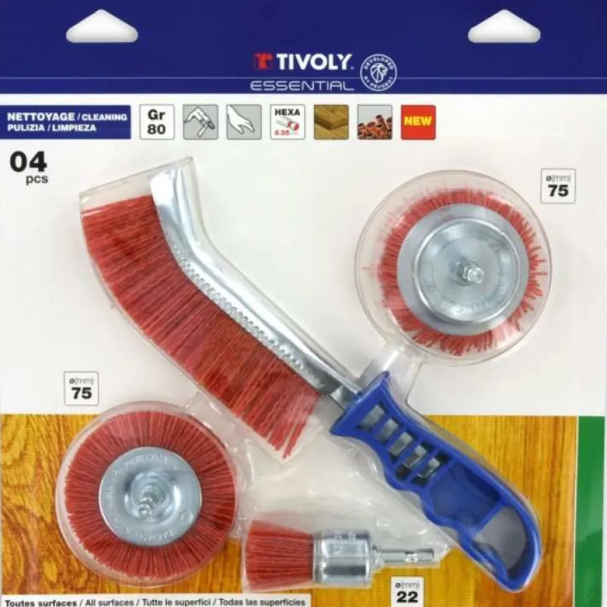 Nailonharjasarja porakoneelle Tivoly 1/4" kuusiovarsi 3 kpl