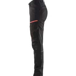 Naisten housut Blåkläder 7166 Stretch, musta/punainen