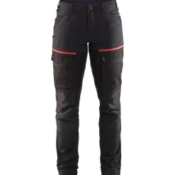 Naisten housut Blåkläder 7166 Stretch, musta/punainen