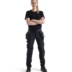 Naisten riipputaskuhousut Blåkläder 7198 Stretch, musta
