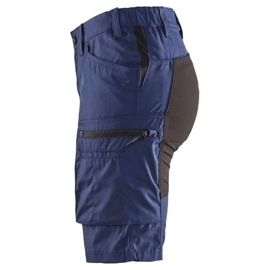 Naisten shortsit Blåkläder 7149 Stretch, mariininsininen/musta