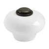 Nuppivedin Beslag Design 409, Ø 37x28 mm, valkoinen posliini + antiikki
