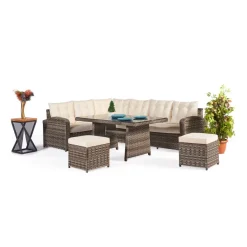Oleskeluryhmä Linento Garden Lagodya, 8-istuttava, beige
