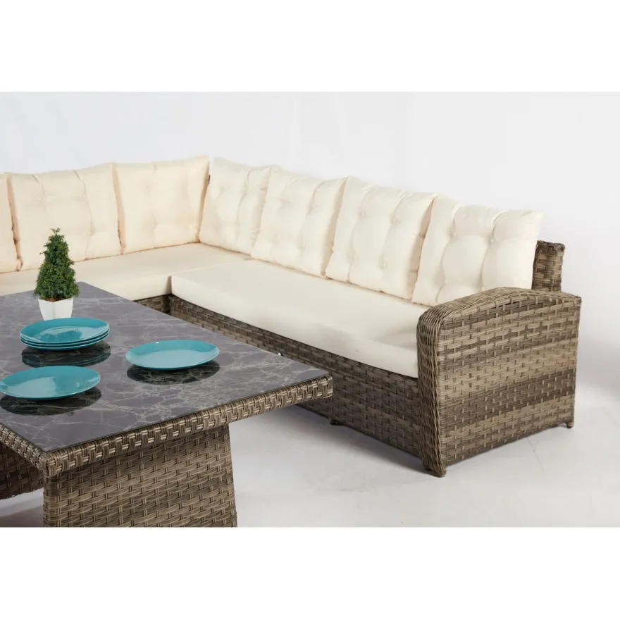 Oleskeluryhmä Linento Garden Lagodya, 8-istuttava, beige