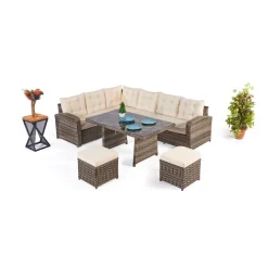 Oleskeluryhmä Linento Garden Lagodya, 8-istuttava, beige