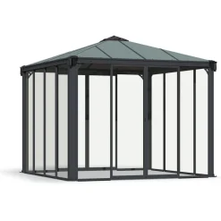 Ovellinen paviljonki Palram-Canopia Ledro 3000, 3x3m, 8,7m², harmaa