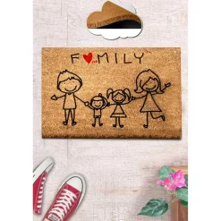 Ovimatto Linento Coco Family, 40x60cm, ruskea