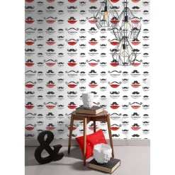 Paneelitapetti Mindthegap Moustache and lips, 1.56x3m