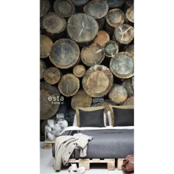 Paneelitapetti PhotowallXL Wood Logs 158206, 1860x2790mm, ruskea
