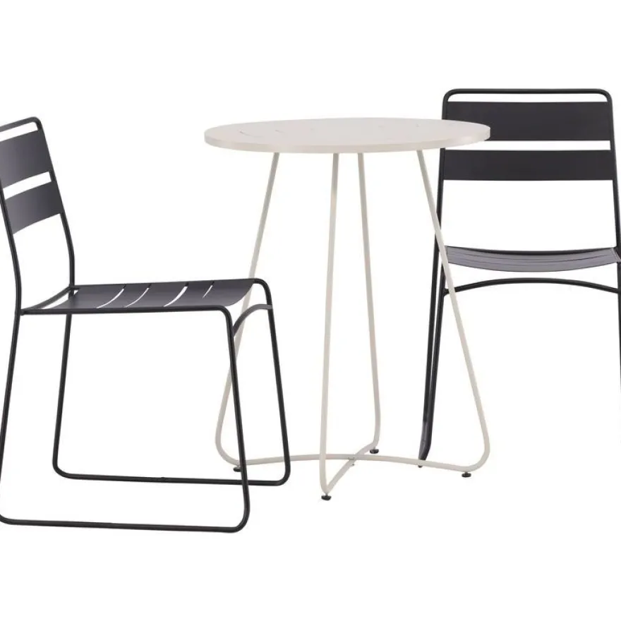 Parvekeryhmä Venture Home, ø60cm Bacong-pöytä + 2 Lina-tuolia