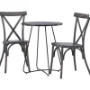 Parvekeryhmä Venture Home, ø60cm Bacong-pöytä + 2 mustaa Tablas-tuolia