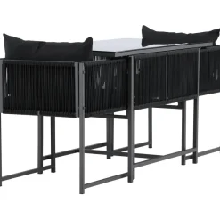 Parvekeryhmä Venture Home Noto, 120x60cm Noto-pöytä + 2 Noto-tuolia, musta