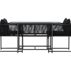 Parvekeryhmä Venture Home Noto, 120x60cm Noto-pöytä + 2 Noto-tuolia, musta