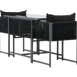 Parvekeryhmä Venture Home Noto, 120x60cm Noto-pöytä + 2 Noto-tuolia, musta