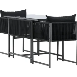 Parvekeryhmä Venture Home Noto, 120x60cm Noto-pöytä + 2 Noto-tuolia, musta