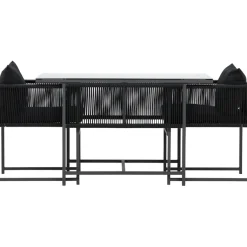 Parvekeryhmä Venture Home Noto, 120x60cm Noto-pöytä + 2 Noto-tuolia, musta