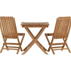 Parvekeryhmä Venture Home, 70x70cm Ghana-taittopöytä + 2 Ghana-taittotuolia