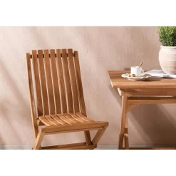 Parvekeryhmä Venture Home, 70x70cm Ghana-taittopöytä + 2 Ghana-taittotuolia