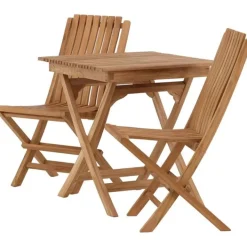 Parvekeryhmä Venture Home, 70x70cm Ghana-taittopöytä + 2 Ghana-taittotuolia