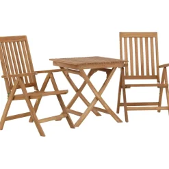 Parvekeryhmä Venture Home, 70x70cm Ghana-taittopöytä + 2 Kenya-taittotuolia, käsinojilla