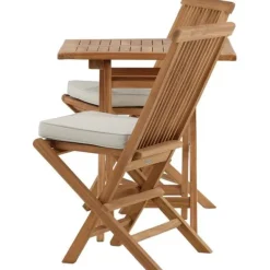 Parvekeryhmä Venture Home, 70x70cm Kenya-pöytä + 2 Kenya-taittotuolia, pehmusteilla
