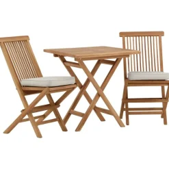Parvekeryhmä Venture Home, 70x70cm Kenya-pöytä + 2 Kenya-taittotuolia, pehmusteilla