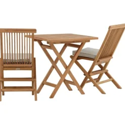 Parvekeryhmä Venture Home, 70x70cm Kenya-pöytä + 2 Kenya-taittotuolia, pehmusteilla
