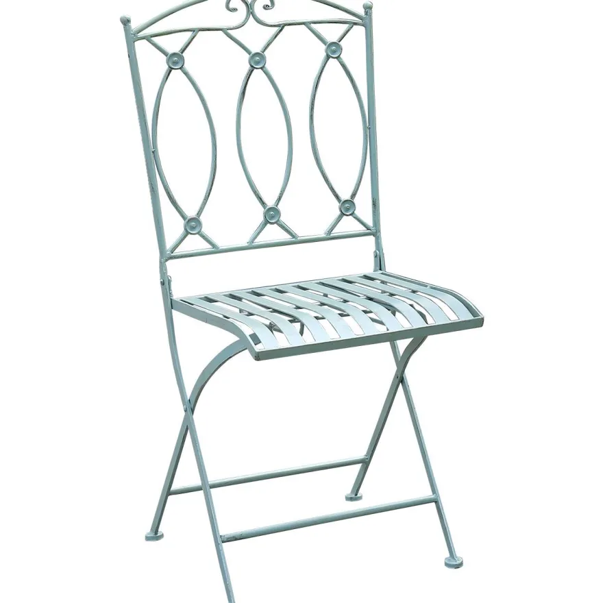 Parvekesetti Home4you Mint, pöytä + 2 tuolia, takorauta, antiikkivihreä