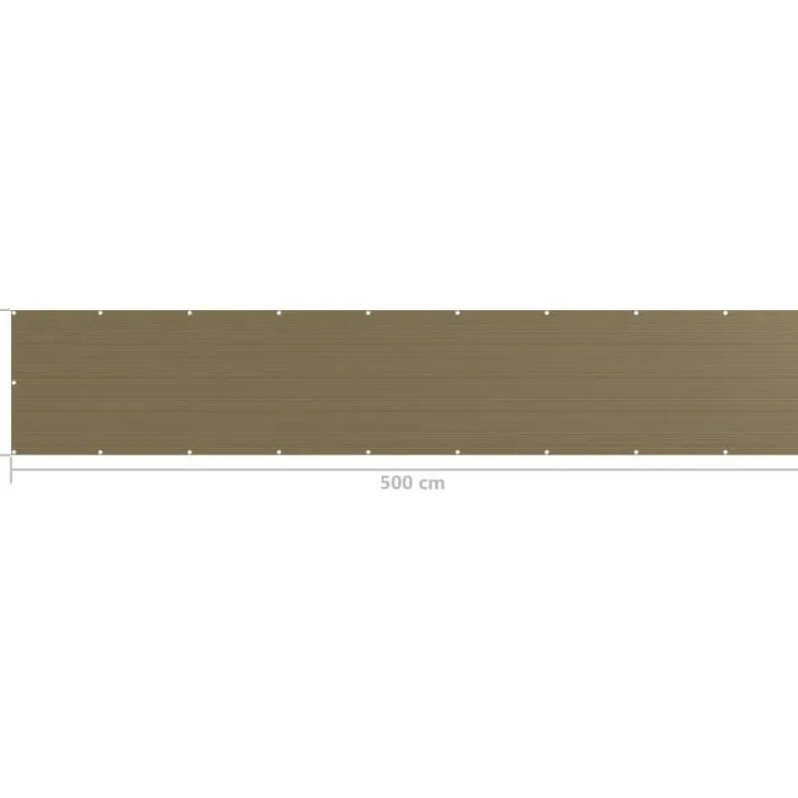Parvekkeen suoja harmaanruskea 90x500 cm hdpe