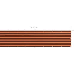 Parvekkeen suoja oranssi ja ruskea 90x400 cm oxford kangas